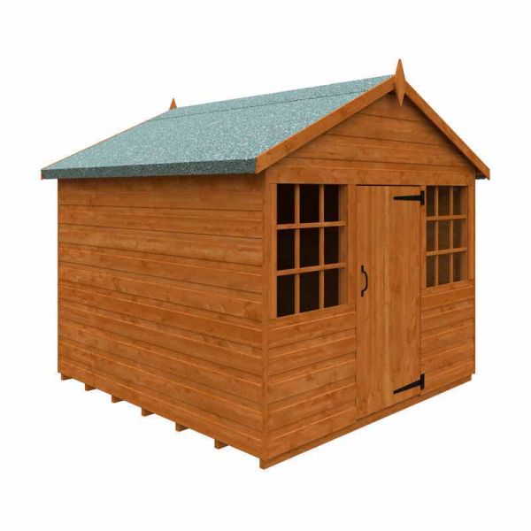 6 x 6 Feet Wendyhouse 12mm Shed - Solid Wood/Softwood/Pine - L175 x W175 x H172.4 cm - Burnt Orange