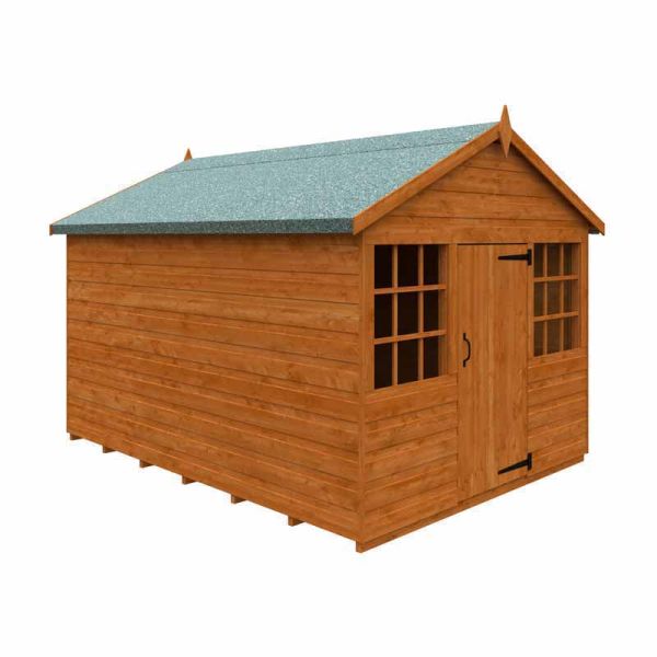 8 x 6 Feet Wendyhouse 12mm Shed - Solid Wood/Softwood/Pine - L235 x W175 x H172.4 cm - Burnt Orange