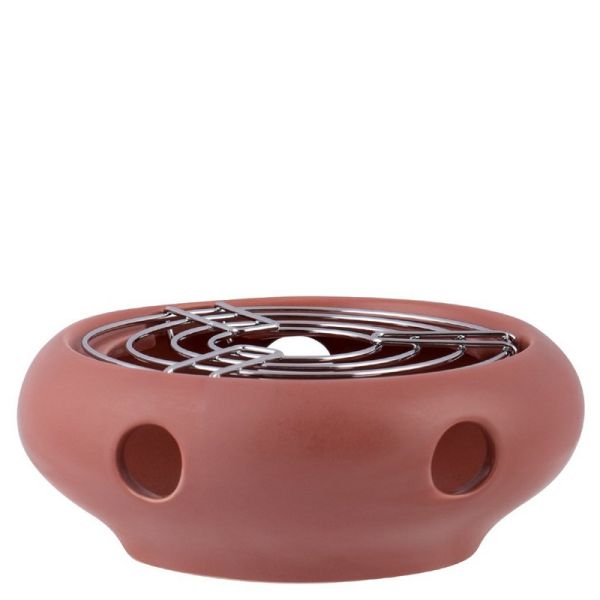 Teapot Heater - Stoneware/Stainless Steel - L15 x W15 x H7 cm - Terracotta