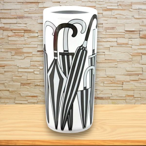 Umbrella Stand - Vase - L20 x W20 x H46 cm - Black/White