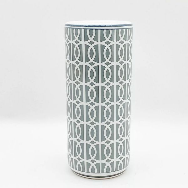 Circles Pattern Design - L20 x W20 x H46 cm - Grey/White