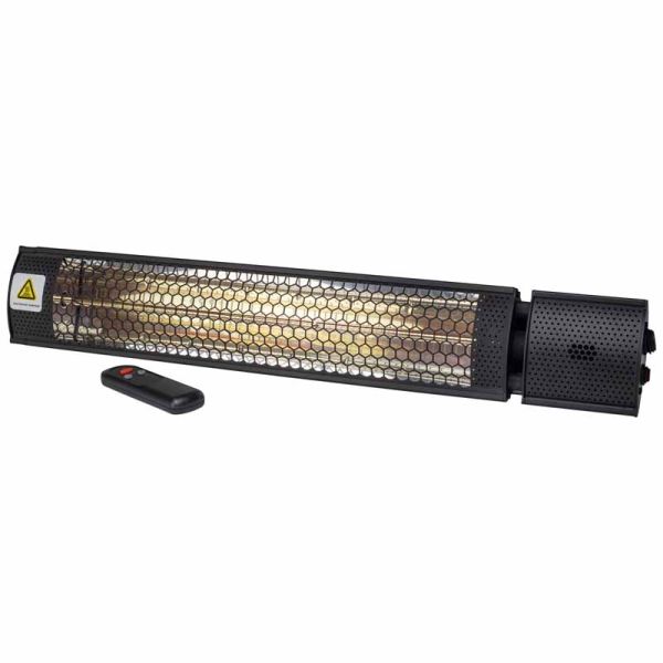 SIP Universal Halogen Heater with Remote Control - Aluminium - L11 x W13 x H66 cm