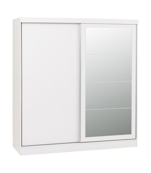 Nevada 2 Door Sliding Wardrobe - L62 x W178.5 x H194 cm - White Gloss