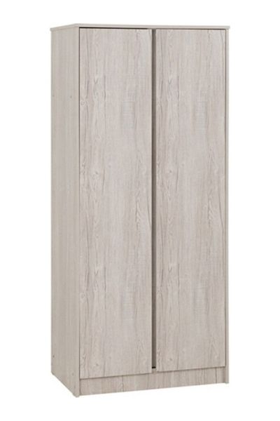 Malvern 2 Door Wardrobe - L50.5 x W80 x H180 cm - Urban Snow