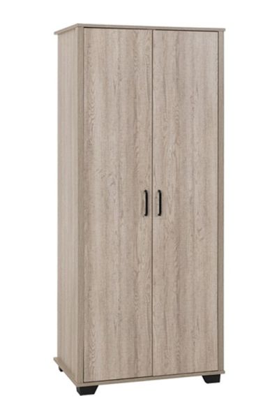 Oliver 2 Door Wardrobe - L52 x W80 x H190 cm - Light Oak Effect