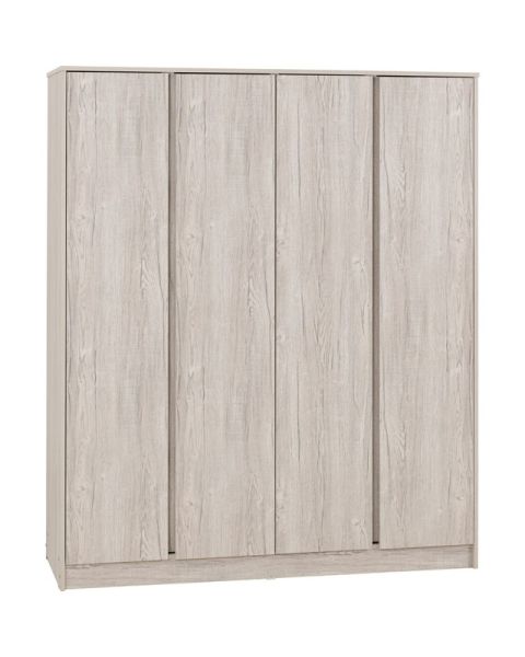 Malvern 4 Door Wardrobe - L50.5 x W150.5 x H180 cm - Urban Snow