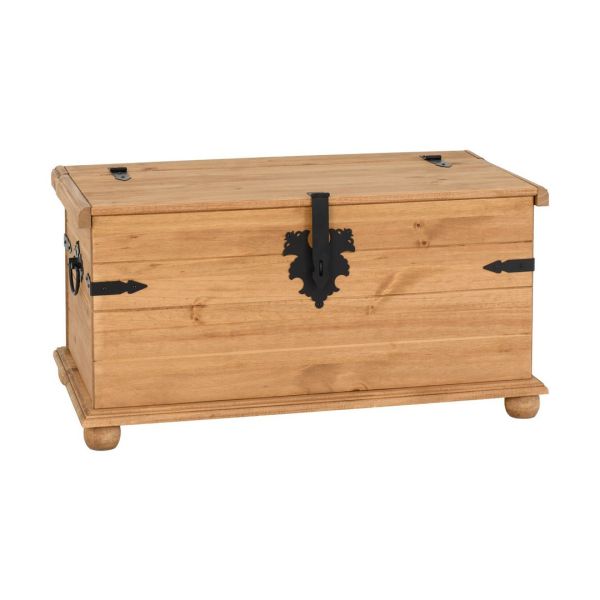 Corona Single Storage Chest - L51 x W92 x H45.5 cm - Distressed Waxed Pine