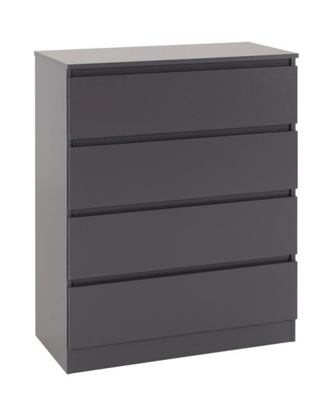 Malvern 4 Drawer Chest - L40 x W80 x H100 cm - Grey