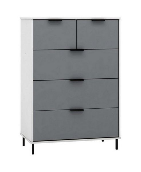 Madrid 3+2 Drawer Chest - L44.5 x W81 x H116.5 cm - Grey/White Gloss
