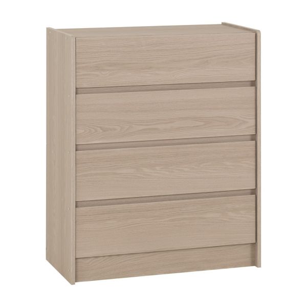 Paris 4 Drawers Chest - L40 x W80 x H98 cm - Smoked Ash Effect