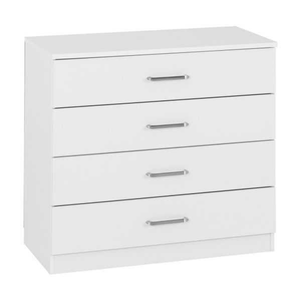 Dakota 4 Drawer Chest - L36 x W75 x H71 cm - White
