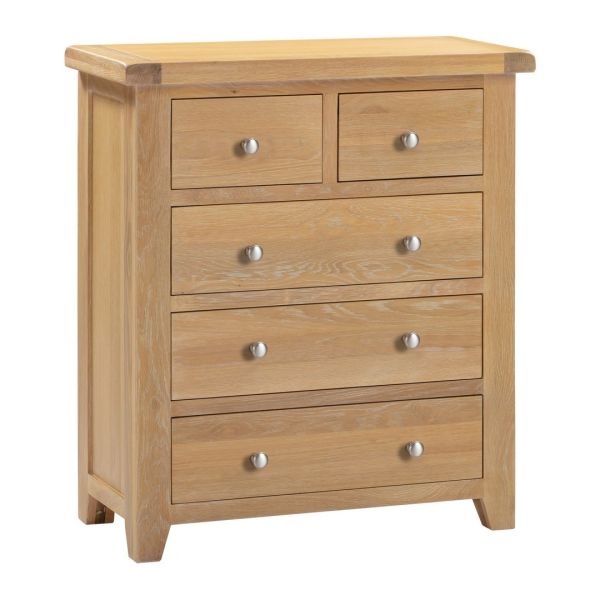 Windsor 3+2 Drawer Chest - L40 x W85 x H96.5 cm - Natural Oak