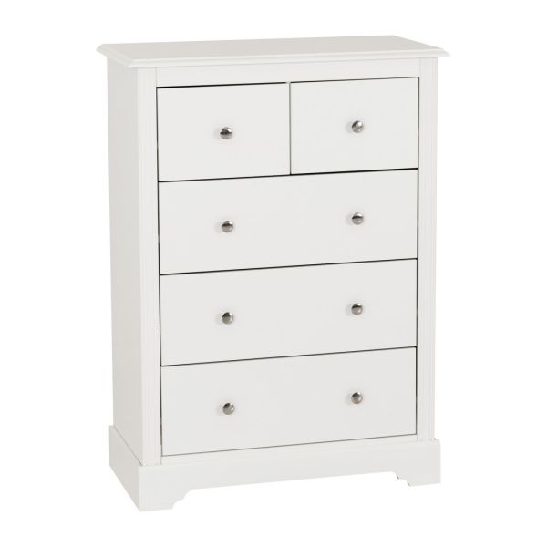 Stratford 3+2 Drawer Chest - L40 x W80 x H110 cm - White