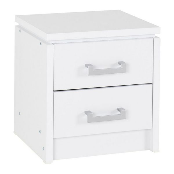 Charles 2 Drawer Bedside - L40 x W44 x H48 cm - White