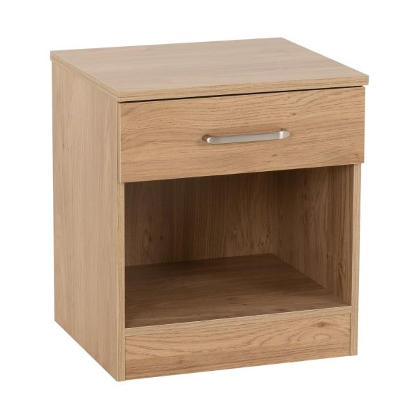 Dakota 1 Drawer Bedside - L36 x W40 x H46 cm - Oak