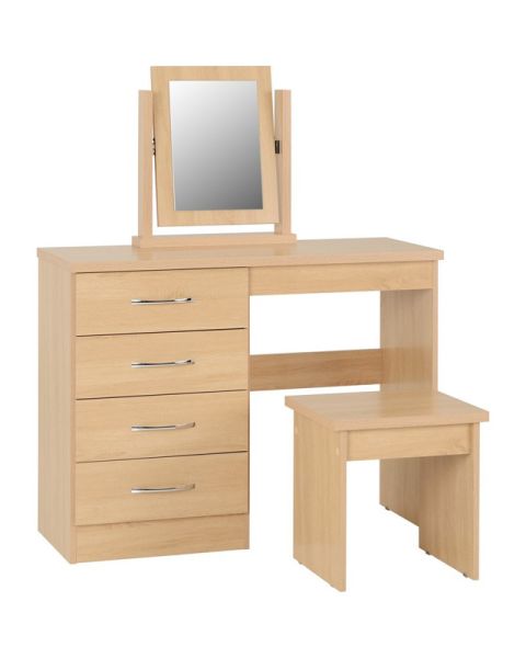 Nevada 4 Drawer Dressing Table Set - Sonoma Oak Effect