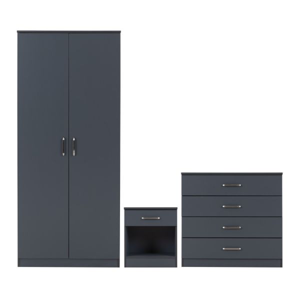 Dakota Trio Bedroom Set - Dark Grey