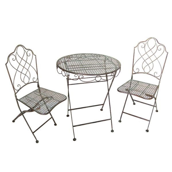 Avalon Bistro Set - 3pc - L60 x W60 x H73 cm - Green Rust