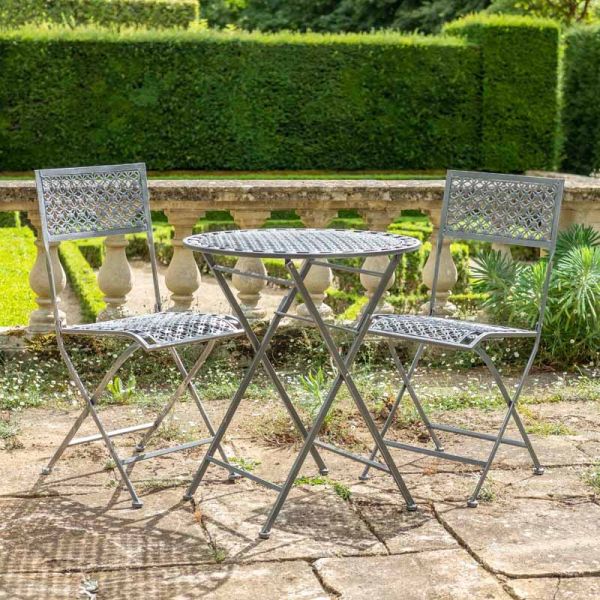 Marlborough Bistro Set - 3pc - L65 x W65 x H75 cm - Pewter
