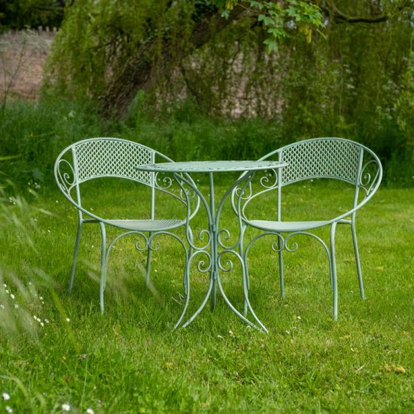 Aquitaine Mesh 3 Piece Bistro Set - L60 x W60 x H70 cm - Sage