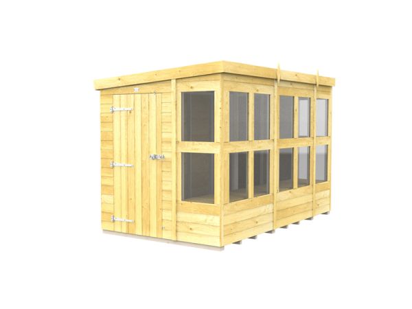 10 x 6 Feet Pent Potting Shed - Wood - L178 x W302 x H201 cm