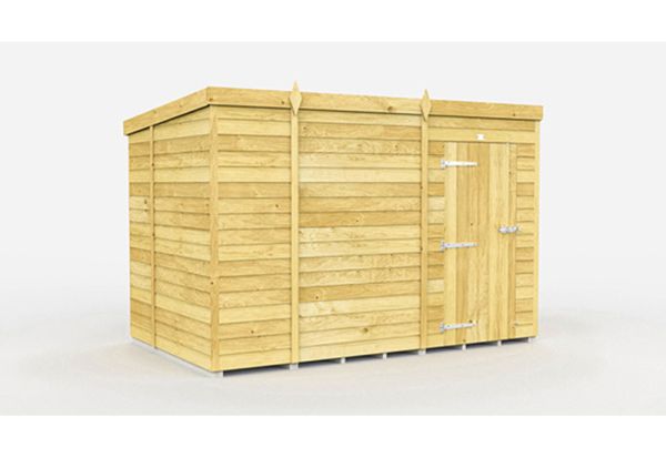 10 x 7 Feet Pent Shed - Single Door Without Windows - Wood - L214 x W302 x H201 cm