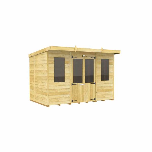 10ft x 7ft Pent Summer House - Wood - L214 x W302 x H201 cm