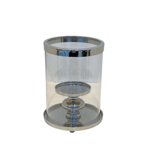 Hurricane Candle Holder - Nickel Plated - L15 x W15 x H22 cm
