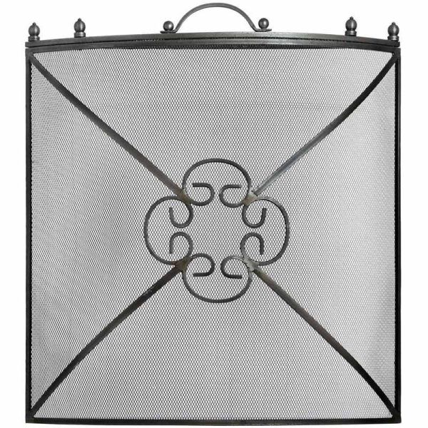 Mesh Fireguard in Antique Pewter Effect Finish - Metal - L13 x W61 x H61 cm - Silver