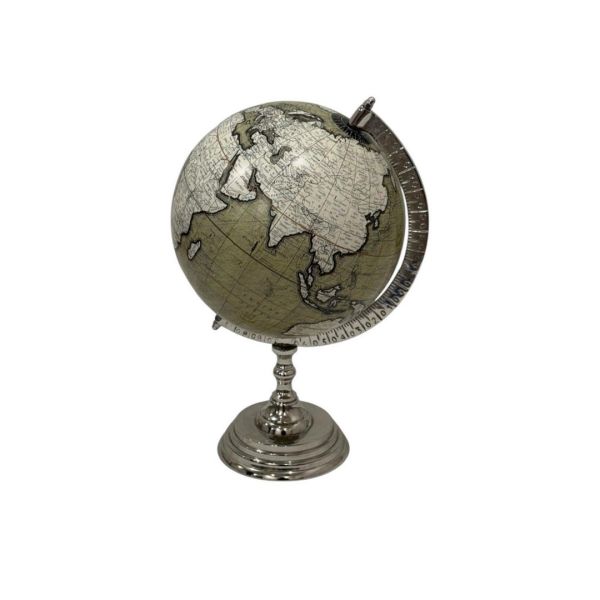 Decorative Globe - L28 x W28 x H43 cm - Grey