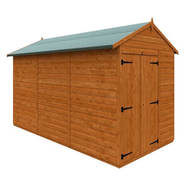12x6 Flex Apex Double Door Windowless 12mm Flex - L353.8 x W175 x H213.5 cm - Solid Wood/Softwood/Pine - Burnt Orange