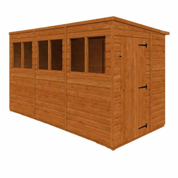 12x6 Flex Pent Summerhouse Garden Sunroom 12mm Flex - L353.8 x W175 x H203 cm - Solid Wood/Softwood/Pine - Burnt Orange