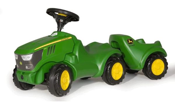 John Deere 6150R Mini Tractor With Opening Bonnet and Trailer - L64 x W29 x H41 cm
