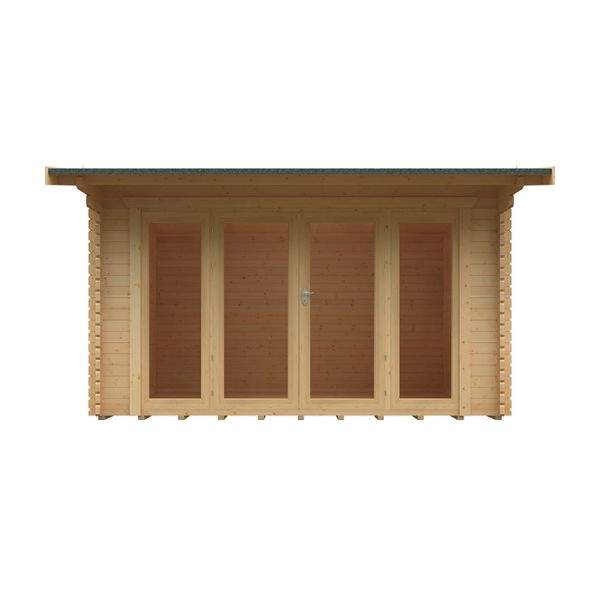 14x10 The Highclere 44mm Cabin - L415 x W295 x H247 cm - Solid Wood/Softwood/Pine - Natural