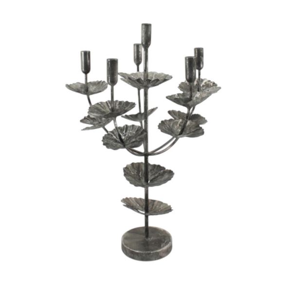 Candle Holder - Metal - L34 x W36 x H57 cm - Silver