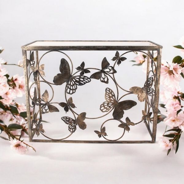 Butterfly Design Table - Metal - L40 x W102 x H78 cm
