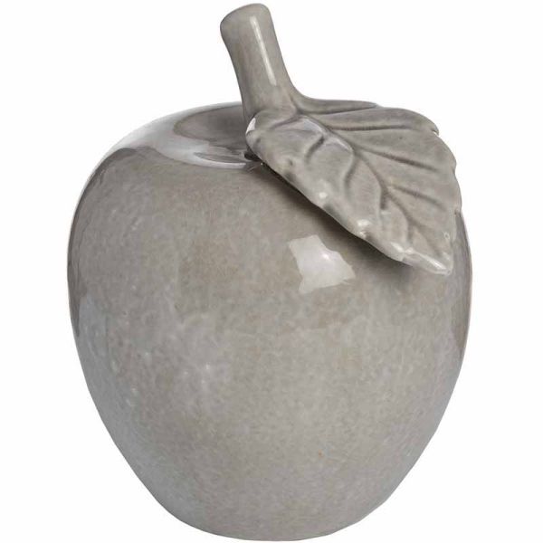 Antique Large Apple - Ceramic/Plastic - L23 x W17 x H20 cm - Grey