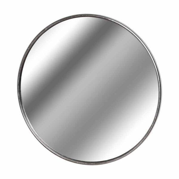 Foil Large Circular Metal Wall Mirror - Metal/Glass - L7 x W125 x H125 cm - Silver