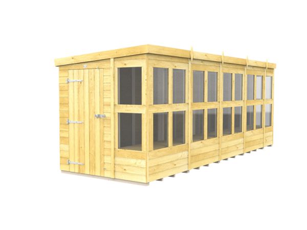 18 x 6 Feet Pent Potting Shed - Wood - L178 x W533 x H201 cm