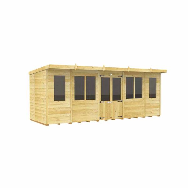 18ft x 7ft Pent Summer House - Wood - L214 x W533 x H201 cm