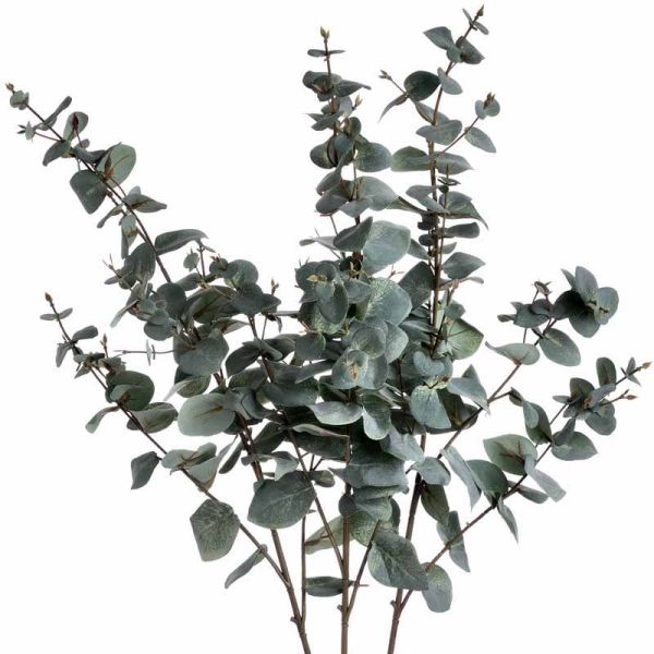 Variegated Eucalyptus Artificial Plant - Fabric/Plastic - L27 x W15 x H98 cm - Green