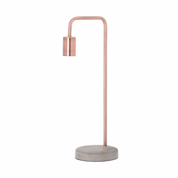 Copper Industrial Lamp With Stone Base - W16 x H47 cm