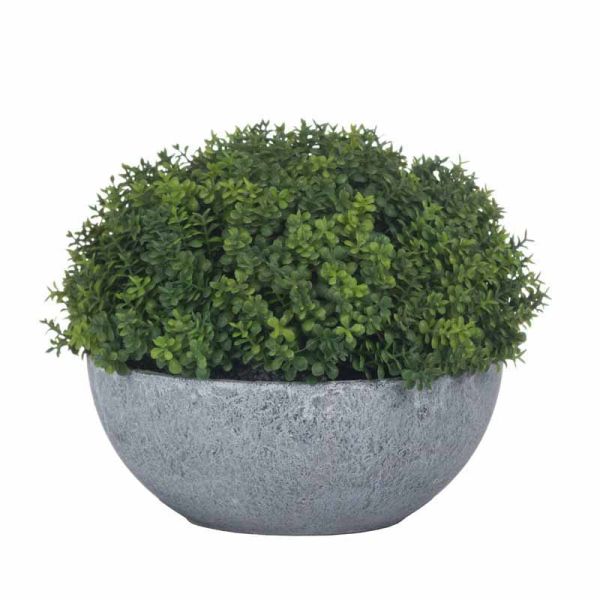 Small Hebe Globe Pot Artificial Plant - Plastic - L15 x W15 x H15 cm - Green