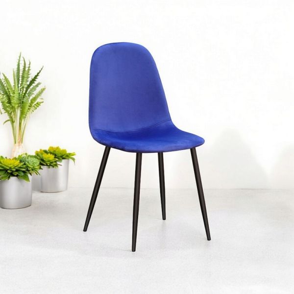 Dining Chair - Metal - L52 x W44 x H86 cm - Blue/Black