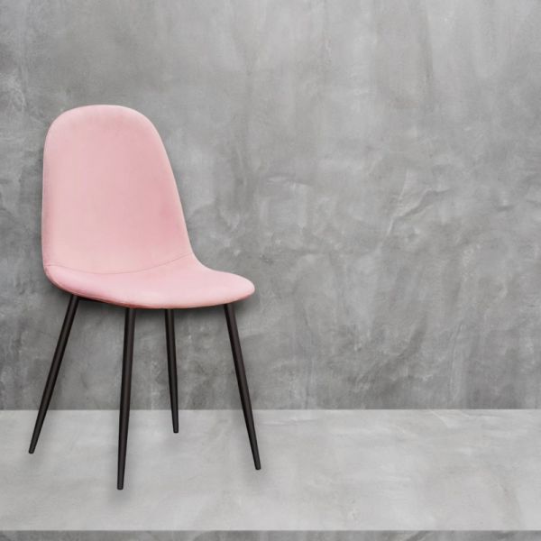 Dining Chair - Metal - L52 x W44 x H86 cm - Pink/Black