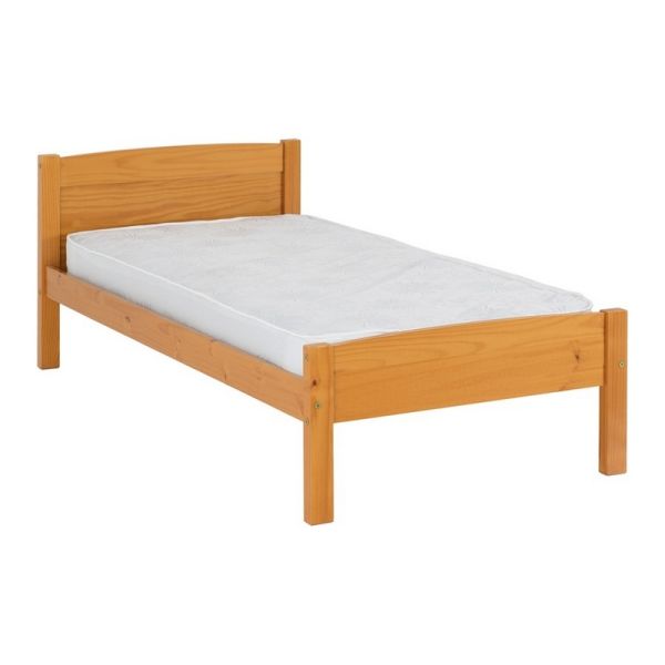 Amber 3 Feet Bed Frame - L198 x W96 x H74 cm - Antique Pine