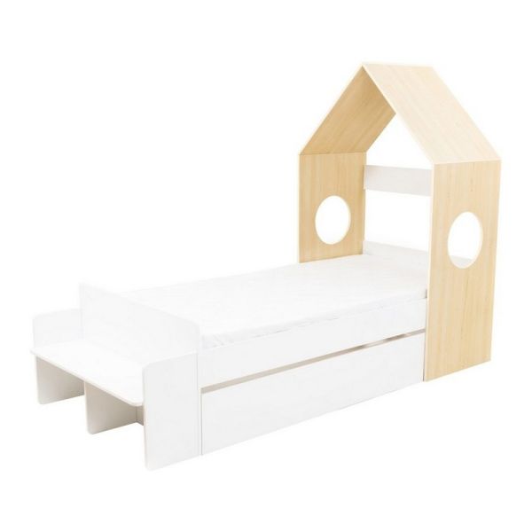 Cody 1 Drawer Kid House Bed - L98 x W223 x H159 cm - White/Pine Effect