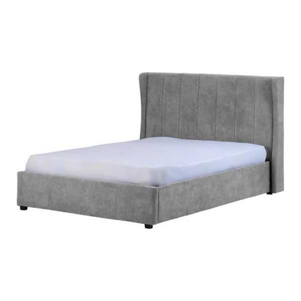 Amelia Plus 4 Feet 6 Inches Storage Bed Frame - L213 x W158.5 x H116 cm - Dark Grey Fabric
