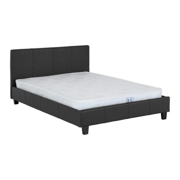 Prado 5 Feet Bed Frame - L210 x W160 x H88 cm - Black Faux Leather