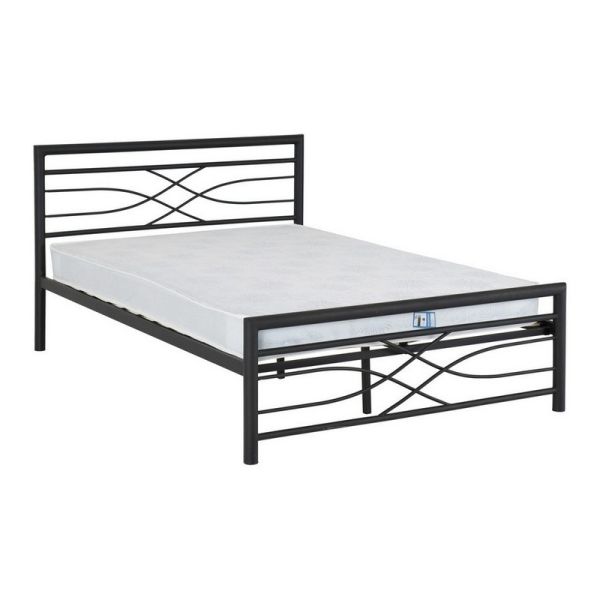 Kelly 5 Feet Bed Frame - L209.5 x W160 x H97 cm - Black